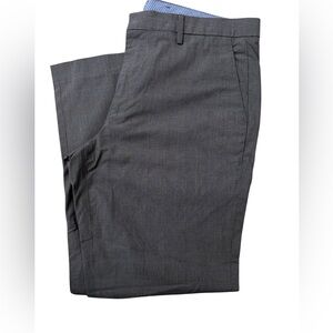 Bonobos Charcoal Flat Front Dress Pants in Muted Glen Plaid 34x32